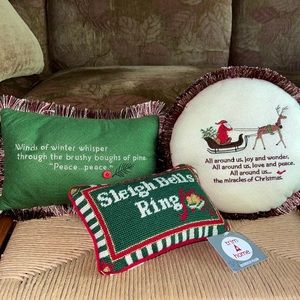 Bundle of Adorable Christmas Accent Pillows. 2 Hallmark, 1 KMart